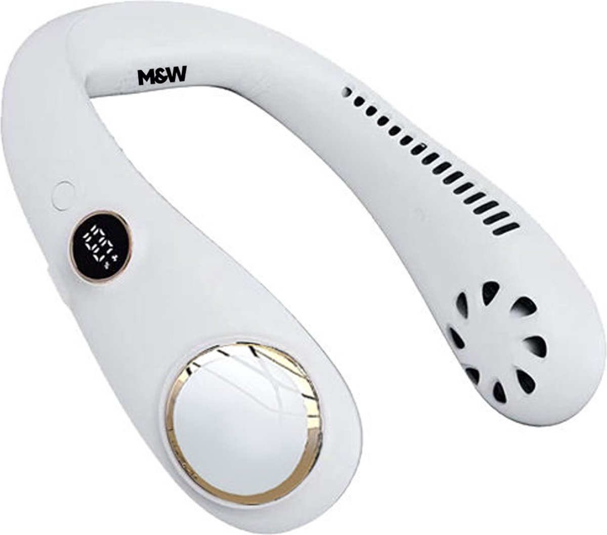M&W Draagbare Gezichtsventilator Nek USB Ventilator - Hoofd Airco Verkoeling Mini Waaier Wit