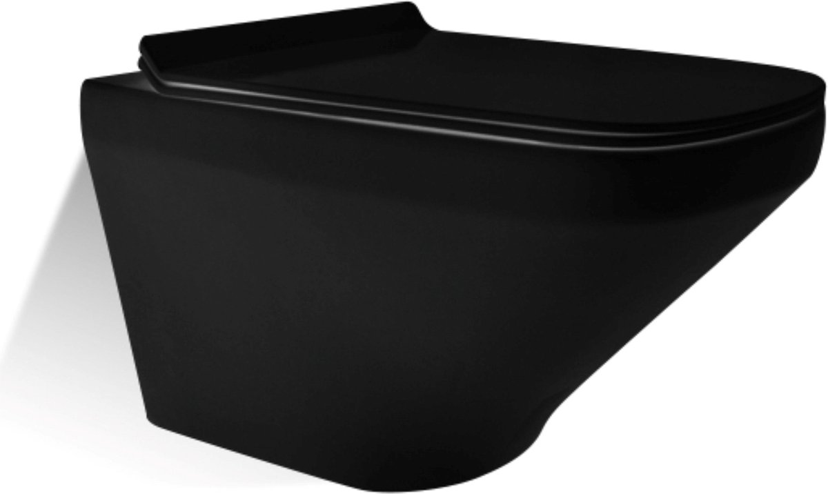 Vips Toilet - Mat zwart - Keramiek - Hangend - Design - WC