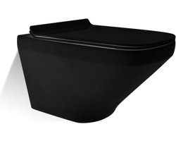 Vips Toilet - Mat zwart - Keramiek - Hangend - Design - WC