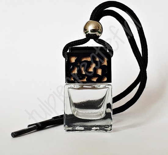 Autoparfum | Glazen geurflesje | Zwarte dop | Zwarte Opium