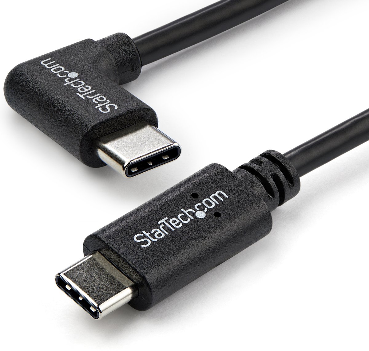 StarTech.com Câble de Charge USB C de 15cm - Cordon USB-C, 60W PD 3A -  Câble USB C Coudé Noir - Fibre Aramide Robuste - Câble USB 2.0 Type C -  Chargeur