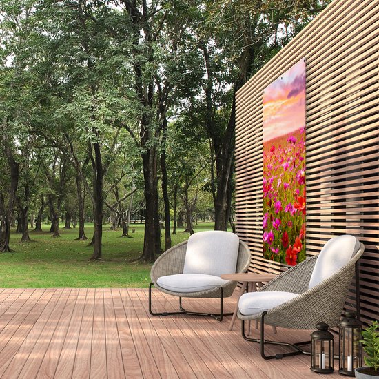 Gards Poster de jardin Champ de fleurs Kosmos coloré - 100x150 cm - Toile de jardin - Décoration de jardin - Décoration murale extérieure - Peinture de jardin