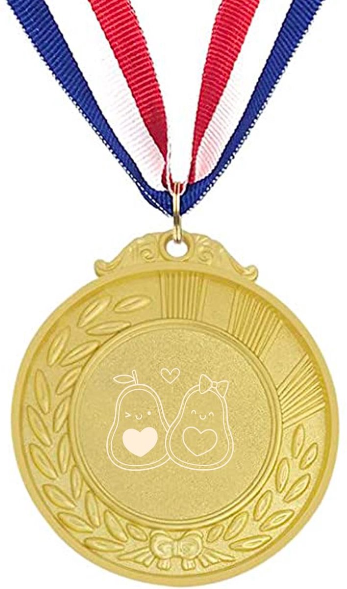 Akyol - avocado medaille goudkleuring - Avocado - fruitliefhebbers - vriendschap - groente - gezond - leuk kado voor je vrienden om te geven