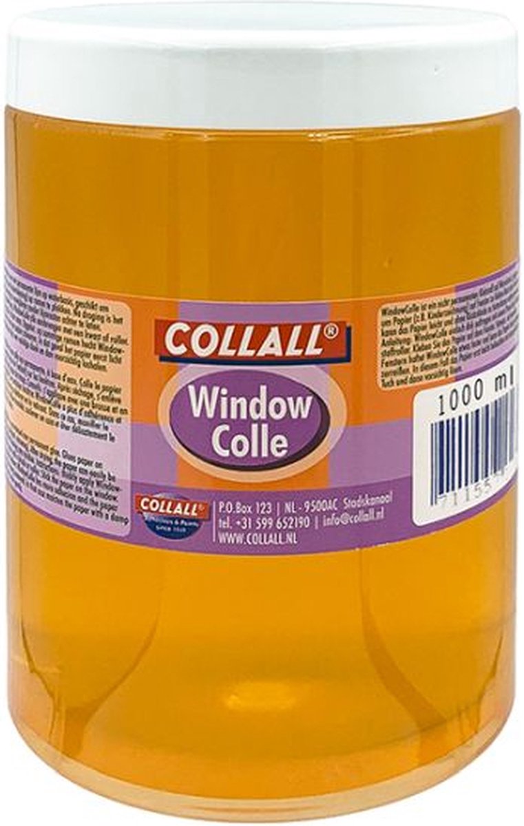 Collall Window-colle Glaslijm - Lijm - Glaslijm transparant - Waterbasis - 1 Liter