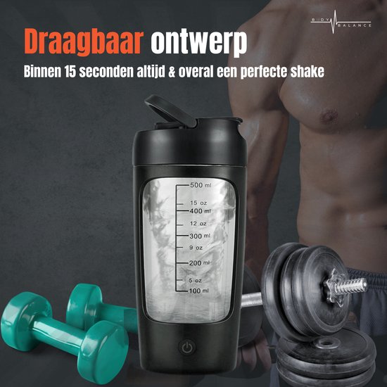 BodyBalance Elektrische Shakebeker met Supplementen Doosje USBC Oplaadbaar