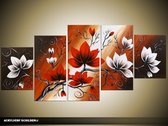 Peinture acrylique Magnolia | Rouge, blanc, marron | 150x70cm 5Liège peint à la main