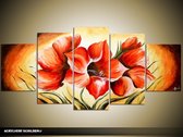 Peinture acrylique Magnolia | Rouge, jaune, orange | 150x70cm 5Liège peint à la main