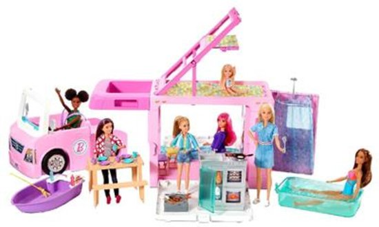 Barbie 3-in-1 DroomCamper & Accessoires - Poppenvoertuig - Barbie
