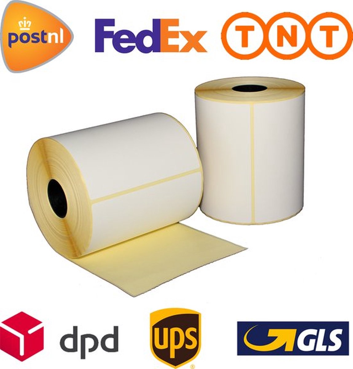 3 Stuks XL Rollen Verzendlabels 102x150mm Kern 25mm 1500/rol – POSTNL – DPD – GLS – UPS – TNT - FEDEX - Etiket sticker wit - Adresetiketten