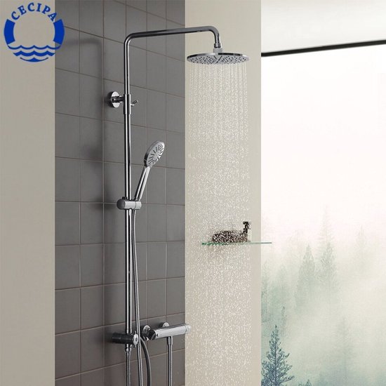 Set douche moderne pommeau douchette effet pluie salles bain en acier  inoxydable