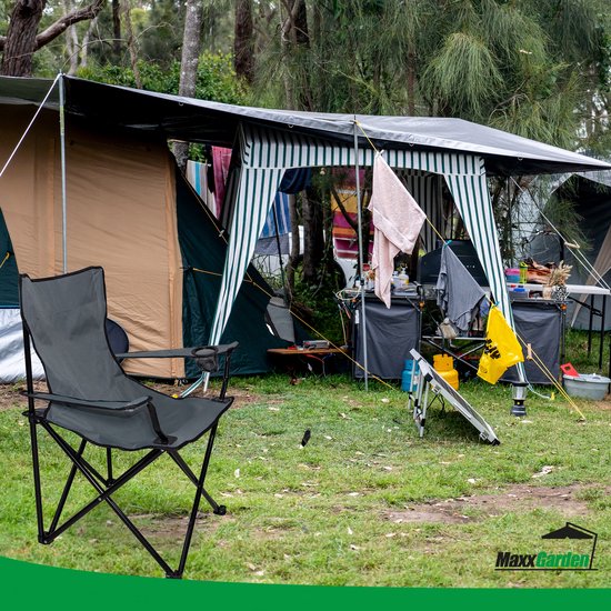 MaxxGarden Campingstoel - Vouwstoel - Campingstoel Opvouwbaar - Alluminium - Grijs van MaxxGarden — afbeelding 4