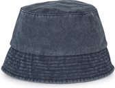 Biologische vintage wash bucket hat unisex Navy Blue L/XL