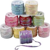 Pailletten lint. parelmoer kleuren. B: 6 mm. 10x10 m/ 1 doos