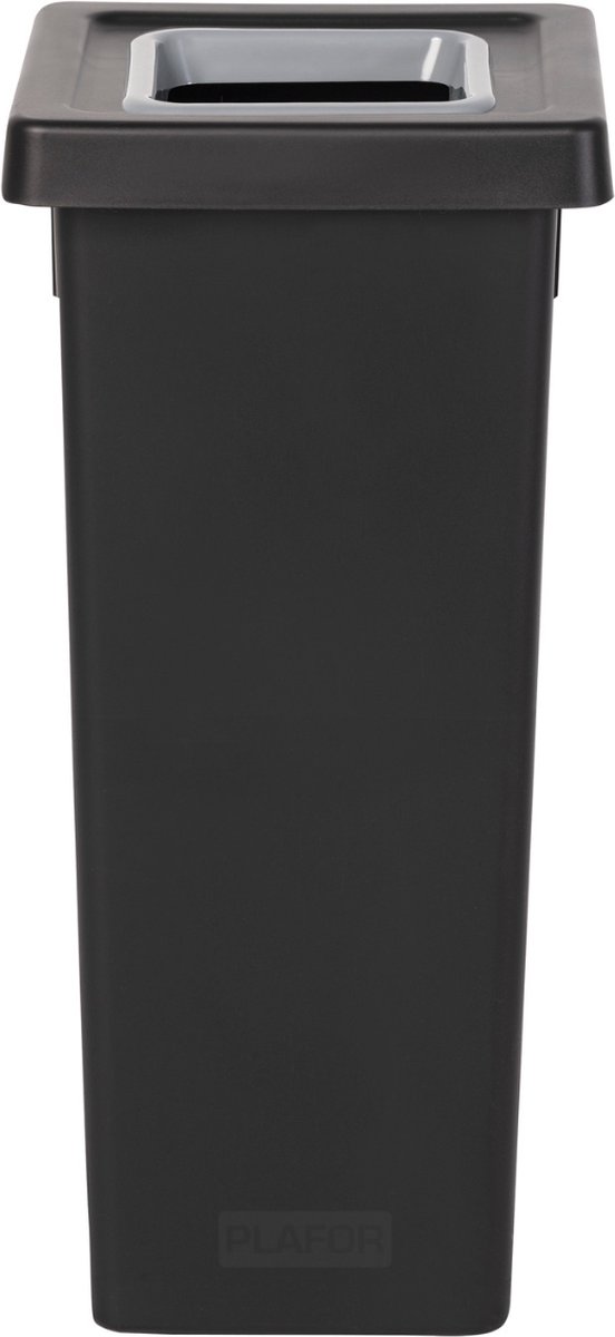 Goedkoopste Plafor Fit Bin, Prullenbak voor afvalscheiding - 53L – Zwart/Grijs- met 5 gratis stickers – recycle – afvalbak - vuilnisbak – afvalemmer – afvalscheiding – vuilnisemmer – sorteerafvalemmer – recycling – hygiënisch - kantoor - keuken