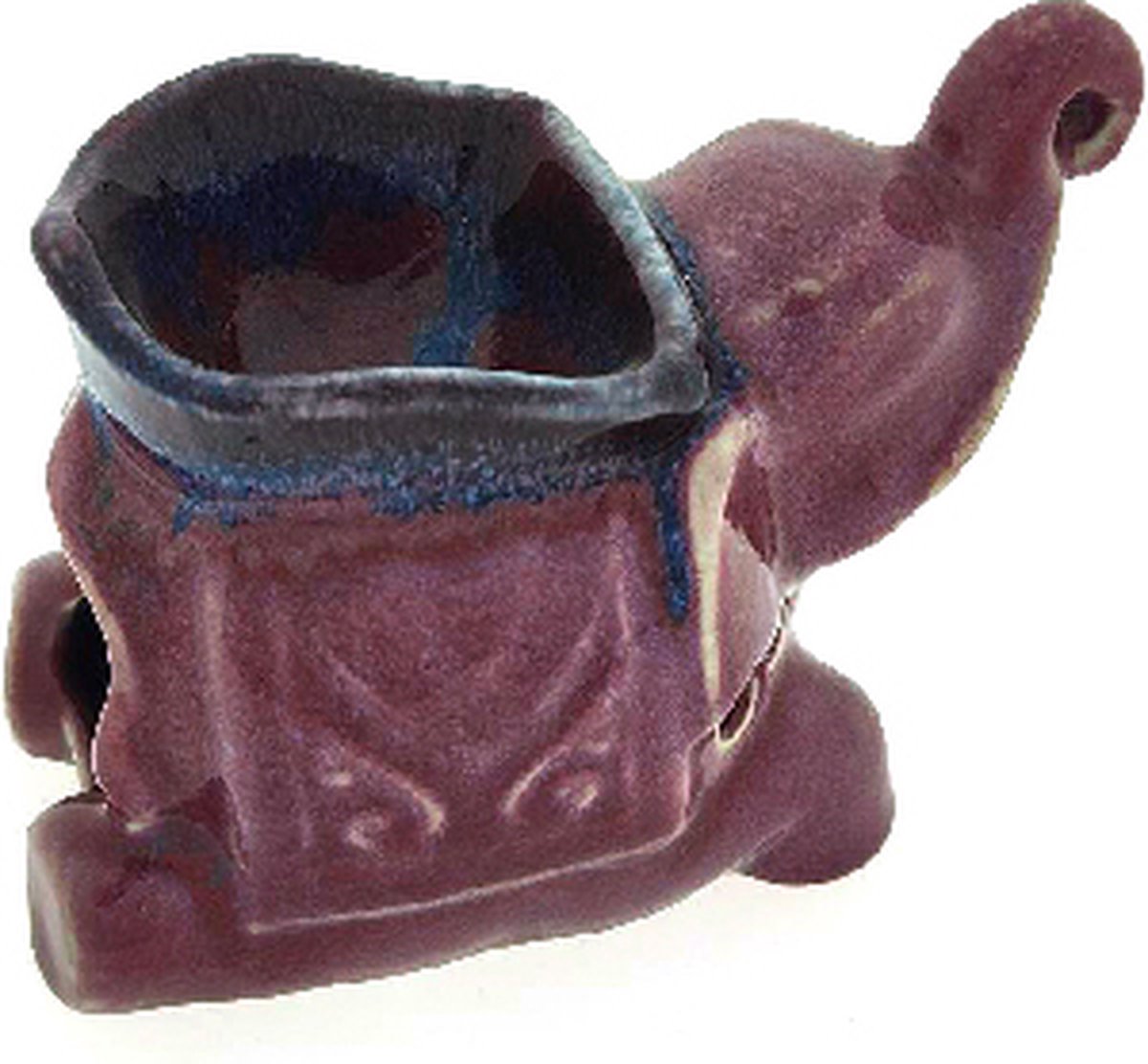 Goedkoopste Aromabrander – Aromaverdamper – Handgemaakt – Keramiek - Aroma diffuser – Olieverdamper - Aromadamper theelicht –– Olifant vierkant paars