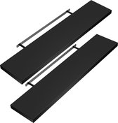 Casaria Wandplank – 2 St. 70 cm 15kg Belastbaar – Zwart mat