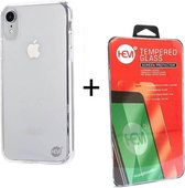 iPhone XR Transparant TPU siliconenhoesje + Screenprotector / Tempered Glass