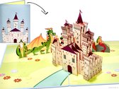 Popcards popupkaarten - Grote pop-up kaart met sprookjeskasteel Kasteel Disney Prins Prinses Prinsessen Tovenaar Zeemeermin Frozen sprookje sprookjesboek pop-up kaart 3D wenskaart
