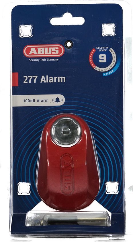 ABUS 277A Alarm Remschijf Slot - Red