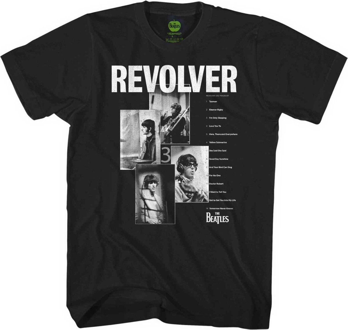 The Beatles - Revolver Tracklist Heren T-shirt - M - Zwart