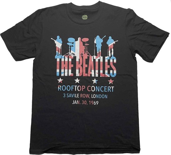 The Beatles - Rooftop Flag Heren T-shirt - 2XL - Zwart