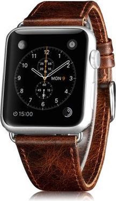 Classic Apple watch lederen bandje 42mm / 44mm - Donker bruin | bol.com