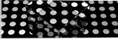 Acrylglas - Doorzichtige Kubus op Ondergrond van Witte Stippen op Zwarte Ondergrond - 60x20 cm Foto op Acrylglas (Met Ophangsysteem)