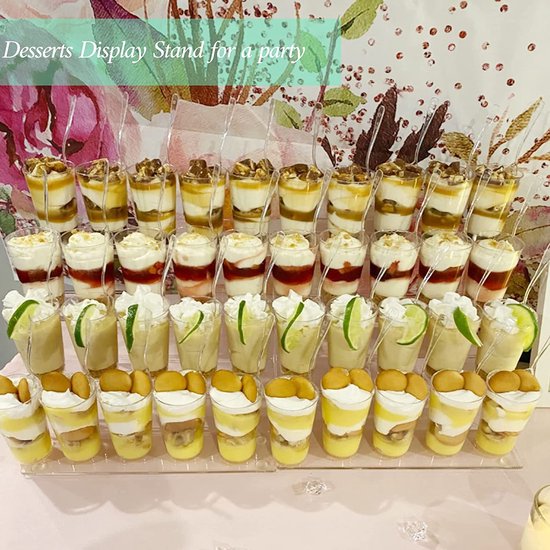 Sezanrpt 4-traps acryl riser displaystandaard, acryl cupcake-dessertdisplay, standaard, organizer voor figuren, cosmetica, nagellak, 1 stuk, 22,8 x 21 x 17,2 cm