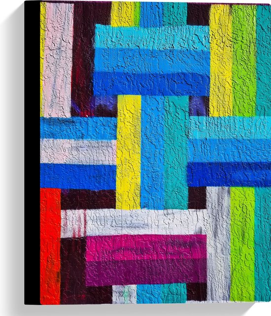 Canvas - Geometrische Vakken in Verschillende Kleuren - 30x40 cm Foto op Canvas Schilderij (Wanddecoratie op Canvas)