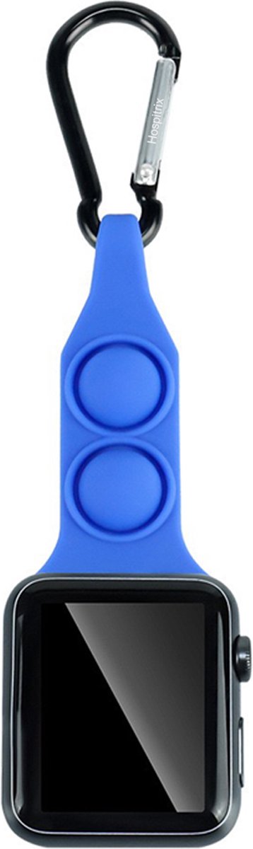 Siliconen Bandje Met Karabijnhaak Geschikt Voor Apple Watch Series 3/4/5/6/SE/7 38/40 mm - Blauw - iWatch Zusterhorloge band Voor Verpleegkundigen/Dokters/Ziekenhuis/Thuiszorg Personeel - Horloge Strap met Karabijnhaak