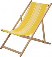 Kleurmeester.nl - Chaise de plage avec accoudoirs Collioure - Pliable - Bois de hêtre - Tissu d' Plein air | Rayé rouge