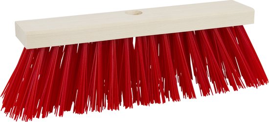 Bezemkop buiten - rood - FSC hout/kunstvezel - 30 cm