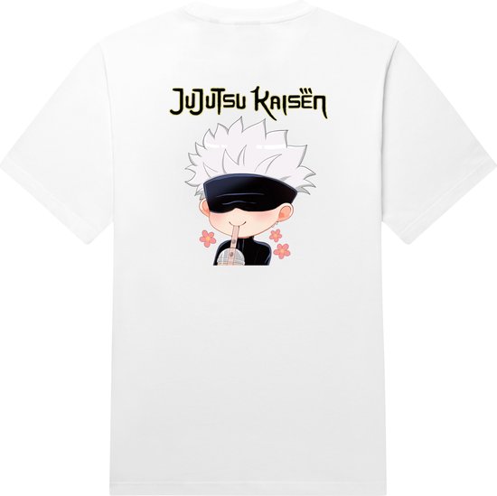 Jujutsu Kaisen Cute Gojo T-shirt wit met gojo Boba Maat S