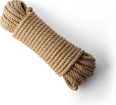 SNURO Synthetisch Vlastouw (12mm, 20M) - Synthetisch Vlas gedraaid touw - Dik touw voor vrije tijd, sport & decoratie - Veelzijdig met hoge treksterkte.