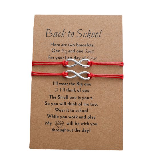 Vriendschapsarmbandjes voor 2 met Oneindigheidsteken - Rode Bandjes - Back to School Cadeau - Terug naar School - Pax Amare