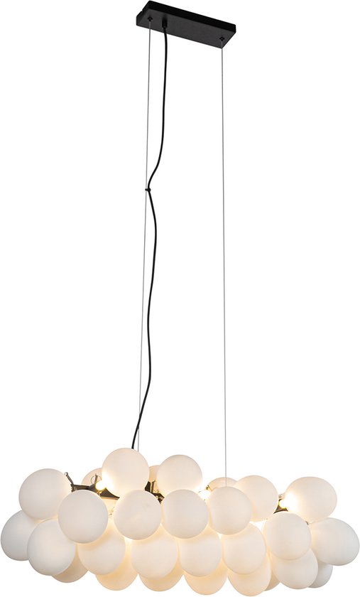 QAZQA uvas - Lampe suspendue Design table à manger - 8 lumières - L 80 cm - Wit - Salon | Chambre à coucher