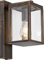 QAZQA charlois - Industriele Wandlamp voor buiten - 1 lichts - D 21.5 cm - Goud/messing - Industrieel - Buitenverlichting