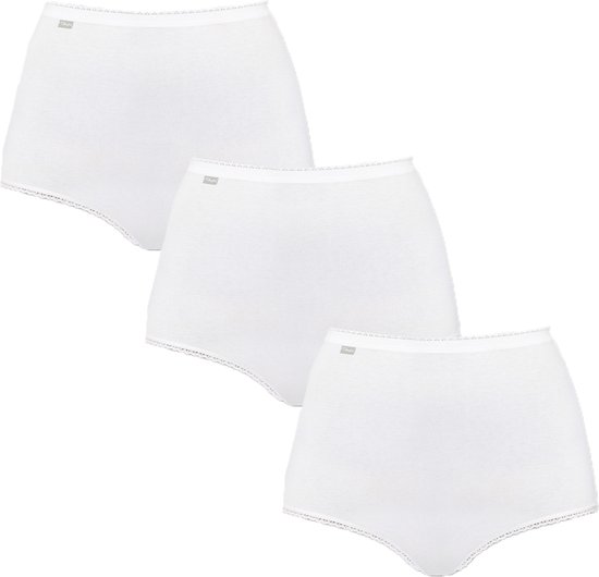Playtex Lot de 3 slips super maxi en coton 95 % lycra 5 % pour des sous-vêtements féminins confortables et doux toute la journée - BLANC - Taille 40
