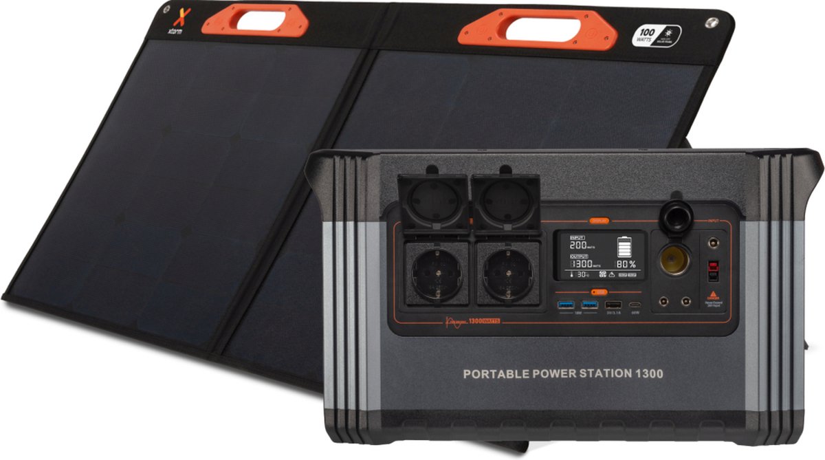 FlashFish 151Wh Powerstation mit Solarpanel 100W, 200W Solargenerator mit 1x 230V Europäische Steckdose, Solar Generator mit Camping Solaranlage Komplettset,Notstromaggregat für Handys,Laptop,Drohnen