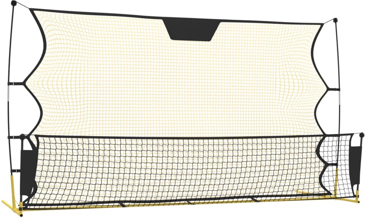 vidaXL - Voetbal - reboundnet - 183x85x120 - cm - polyester - zwart - en - geel
