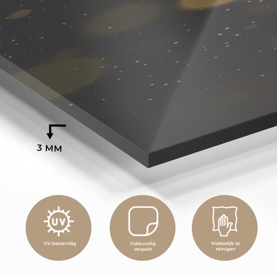 MuchoWow® Peinture sur verre 20x40 cm - Peinture sur verre - Or - Abstrait - Luxe - Zwart - Photo sur verre acrylique - Peintures