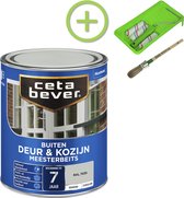 CetaBever Buiten Deur & Kozijn Meester Beits - Zijdeglans - RAL 7035 - 750 ml Inclusief 6 delige beitsset