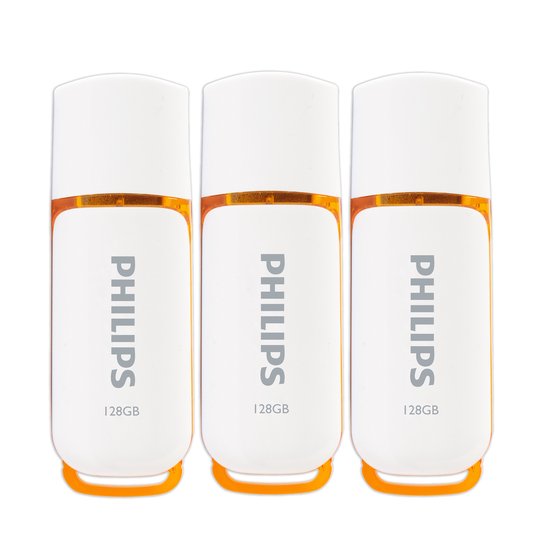Philips FM12FD70E Snow Edition - 128GB - USB 2.0 A - USB Stick - Sunrise Orange - 3-Pack