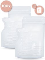 Nuvance - Moedermelk Bewaarzakjes - Borstvoeding Zakjes - 100 Stuks - 250ml - BPA Vrij - Dubbele Sluiting - Incl. eBook