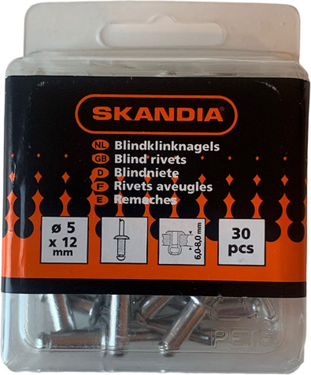 Skandia Blindklinknagels - 5 x 12 mm