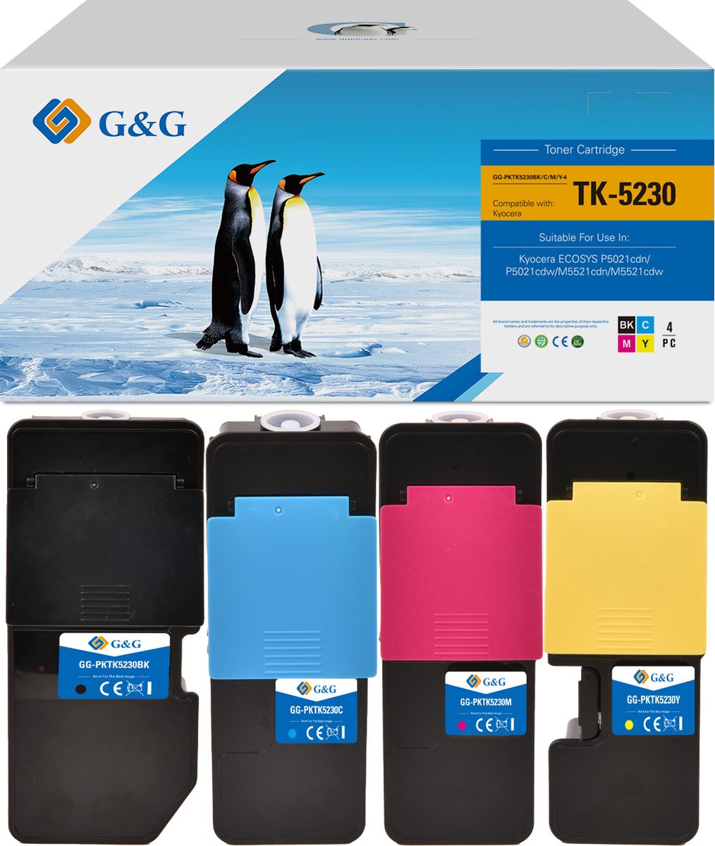 G&G Huismerk Tonercartridge Alternatief voor Kyocera TK-5230 - Multipack