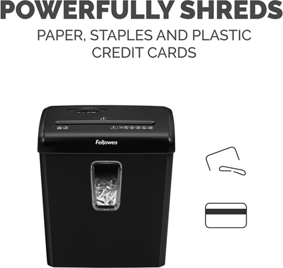 Fellowes Powershred® P‑30C Papiervernietiger / Papierversnipperaar – P‑4 Cross‑Cut – 6 vellen – 15 liter thumbnail 3
