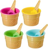 Set de 4 coupes à glace Decopatent ® - Composé de : 2x Coupes à glace et 2x Cuillères à glace - Coupe à glace - Coupe glacée - Coupe à dessert