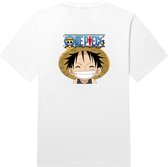 One Piece Luffy T-shirt Big Smile wit Maat S