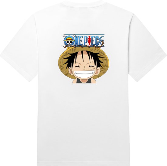 One Piece Luffy T-shirt Big Smile wit Maat S
